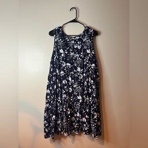 Cotton Bleu Navy & White Floral Sundress EUC